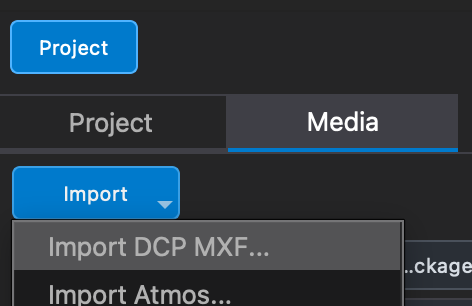Import DCP MXF command in DaCaPo
