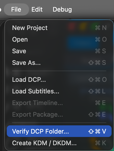 Verify DCP Folder command in the DaCaPo File menu